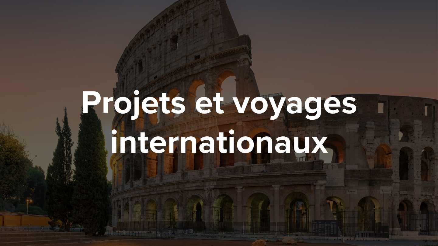Projets et voyages internationaux Projets et voyages internationaux